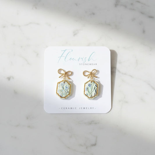 Flourish Stonewear Green Portrait Dangles