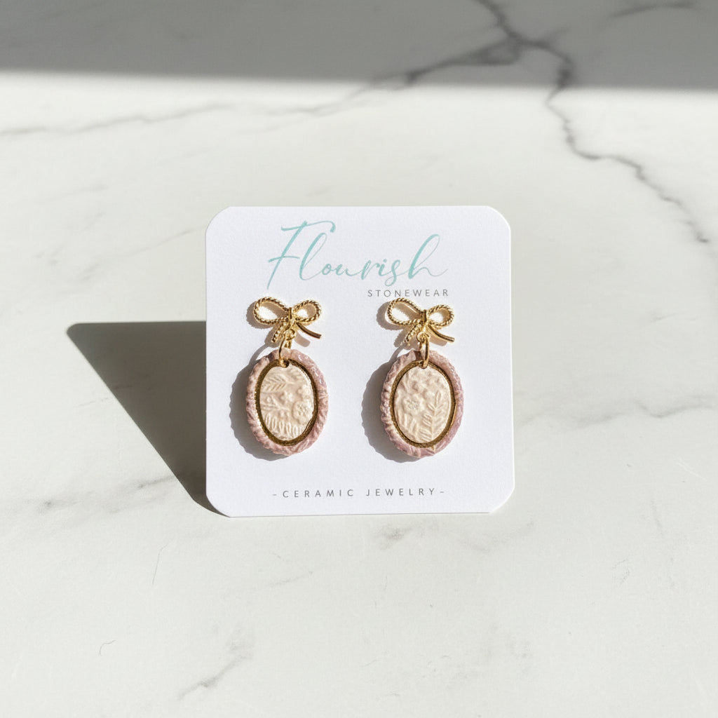 Flourish Stonewear Pink Portrait Dangles