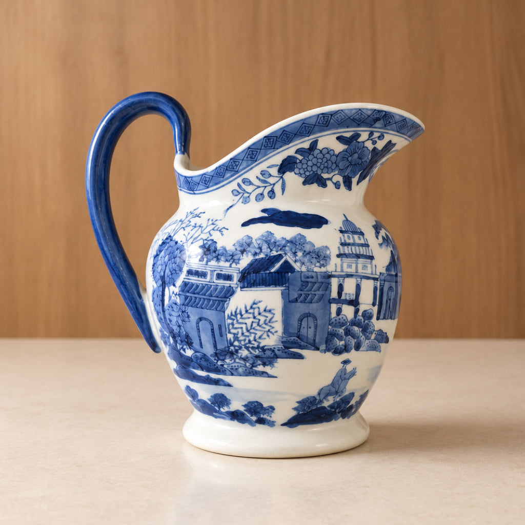 Blue Landscape Pitcher
