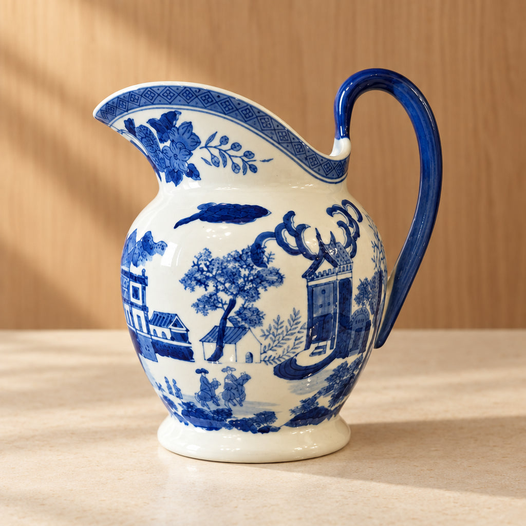 Blue Landscape Pitcher