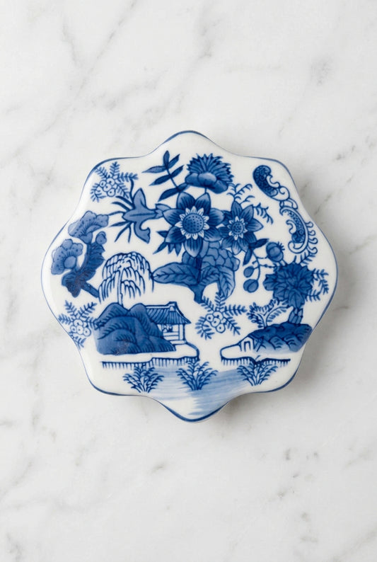 Blue Chinoiserie Lidded Dish