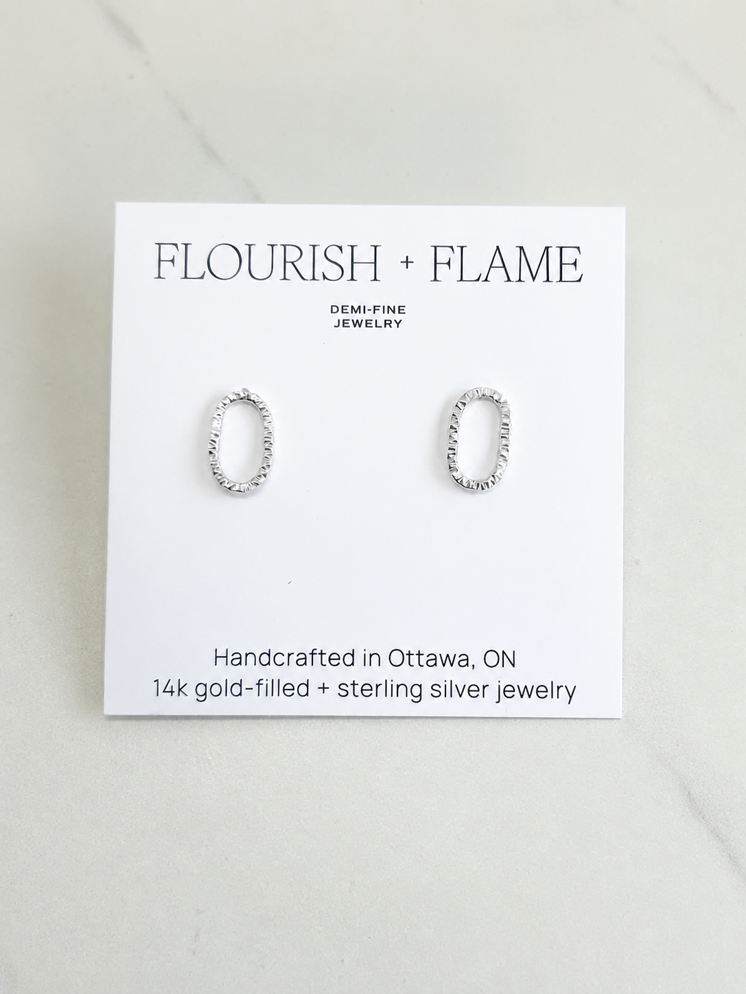 Silver Small Oval Stud
