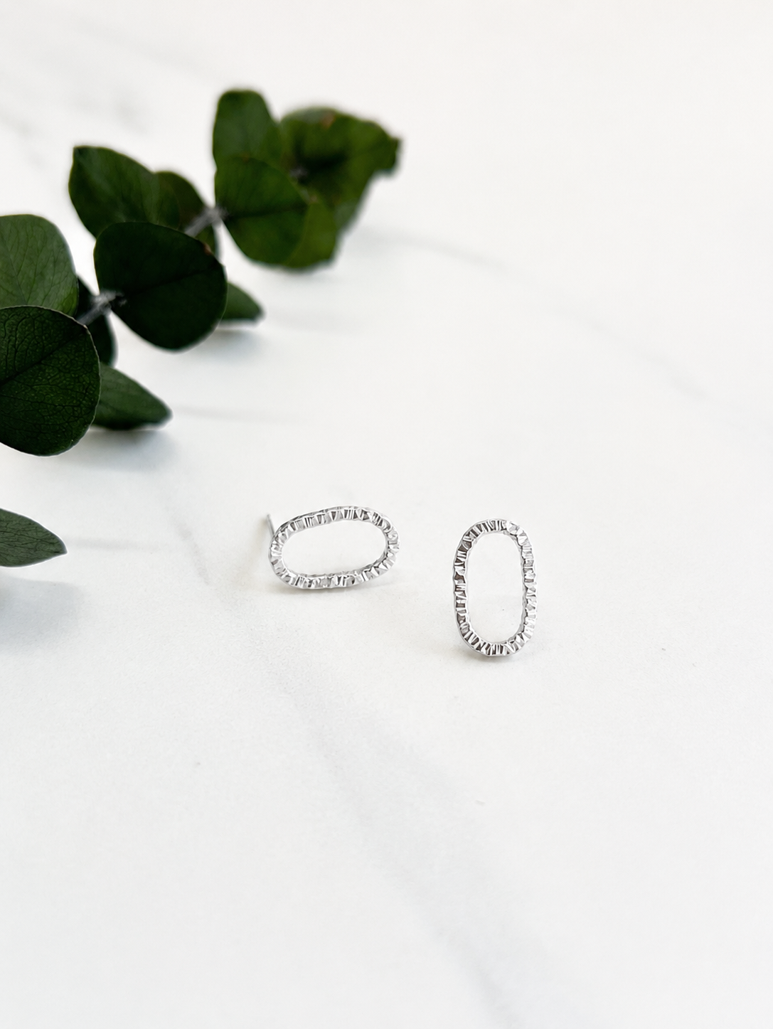 Silver Small Oval Stud