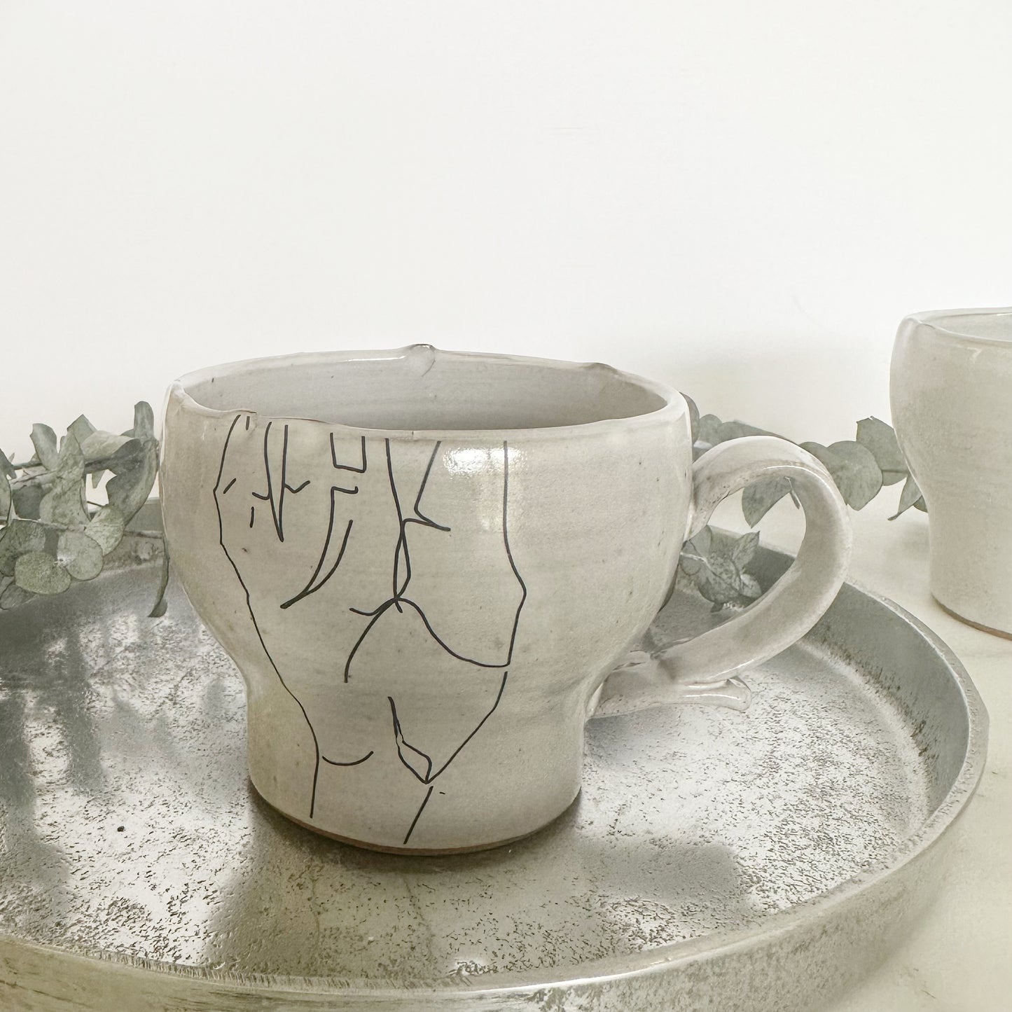 Ceramic Hand Motif Mugs