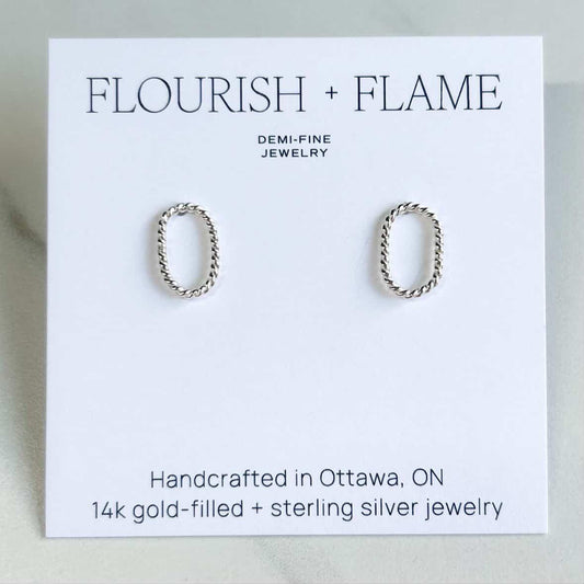Silver Small Oval Stud