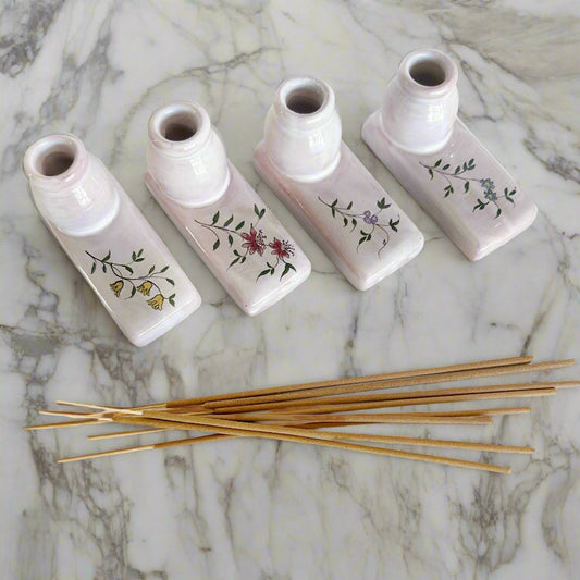 Ceramic Floral Incense Holder