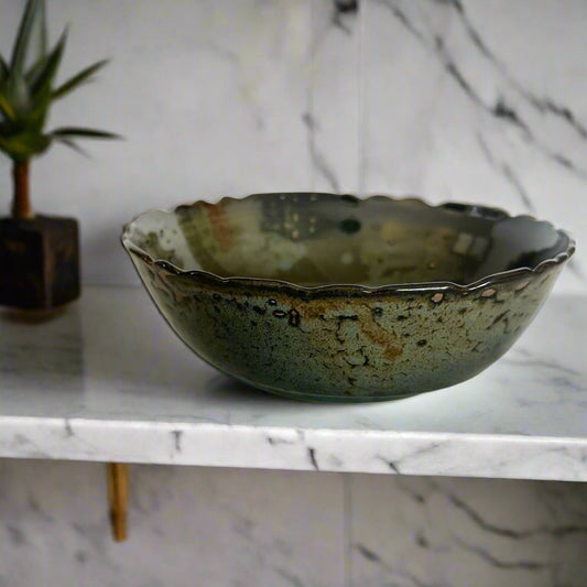Olive Green Ceramic Bowl