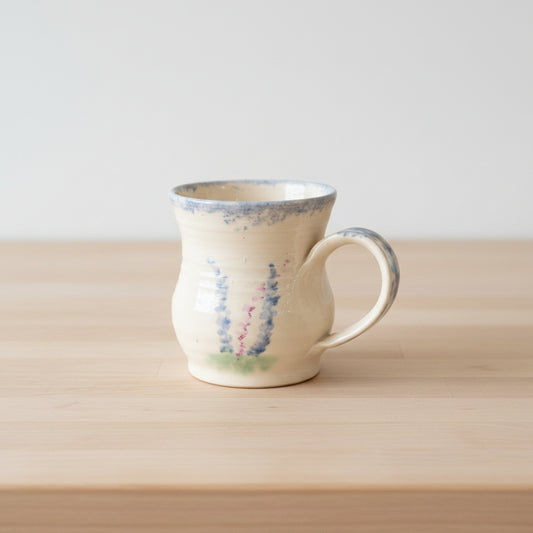 White and Blue Floral Mug