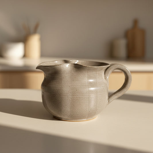 Vintage Grey Striped Glazed Pitcher