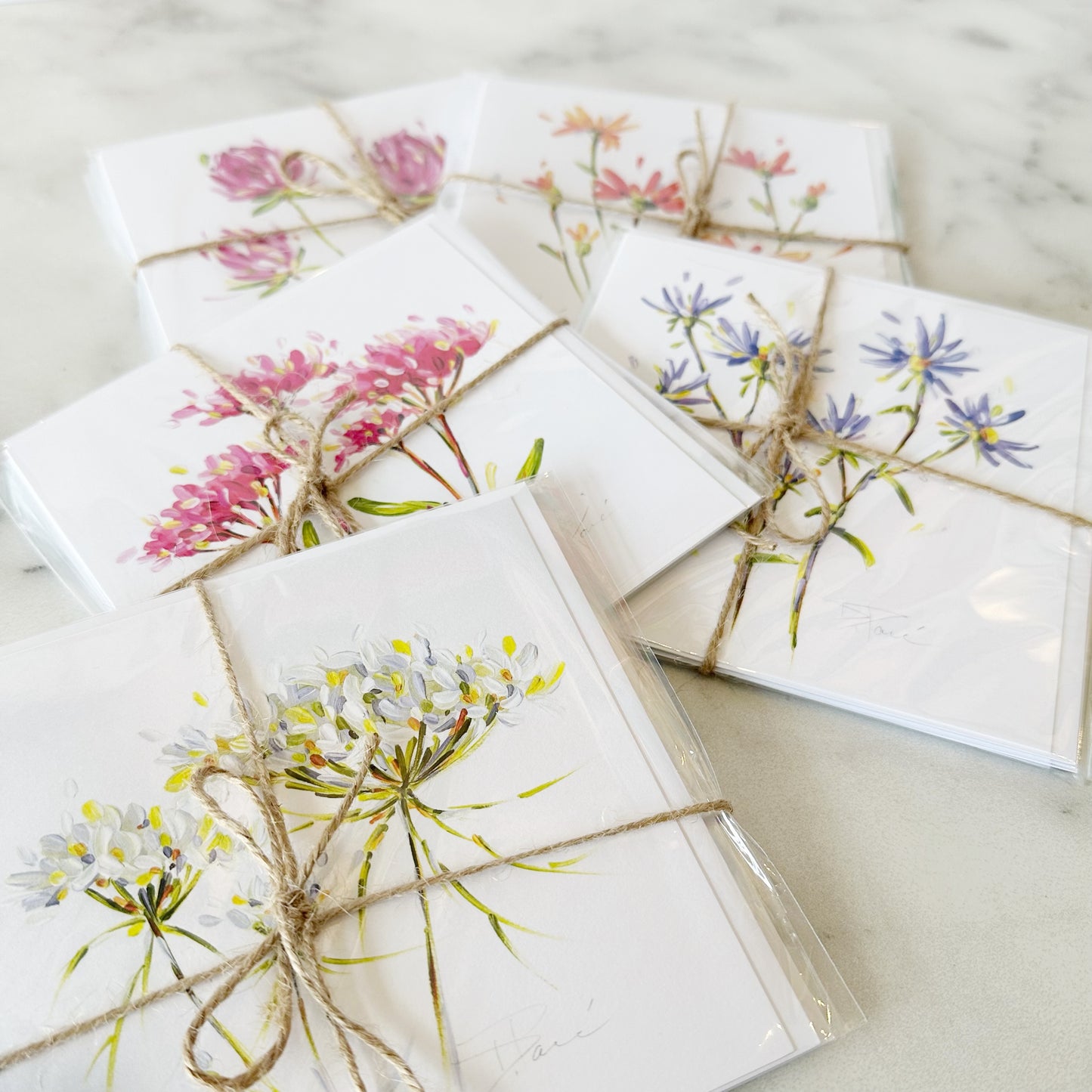 Floral Art Cards Packs of Three