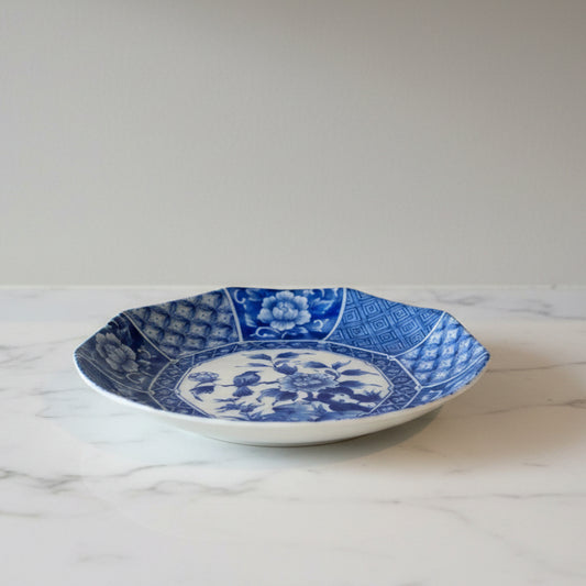 Blue and white ceramic dish
