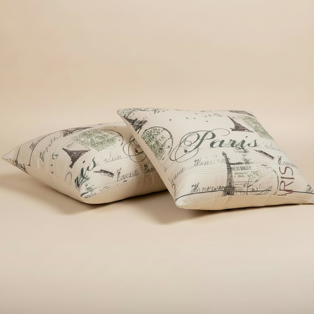 Two pillows with paris motifs. 