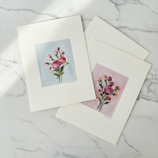 Watercolor floral original artwork 