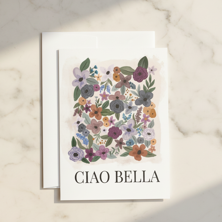 Ciao Bella greeting card with floral design 