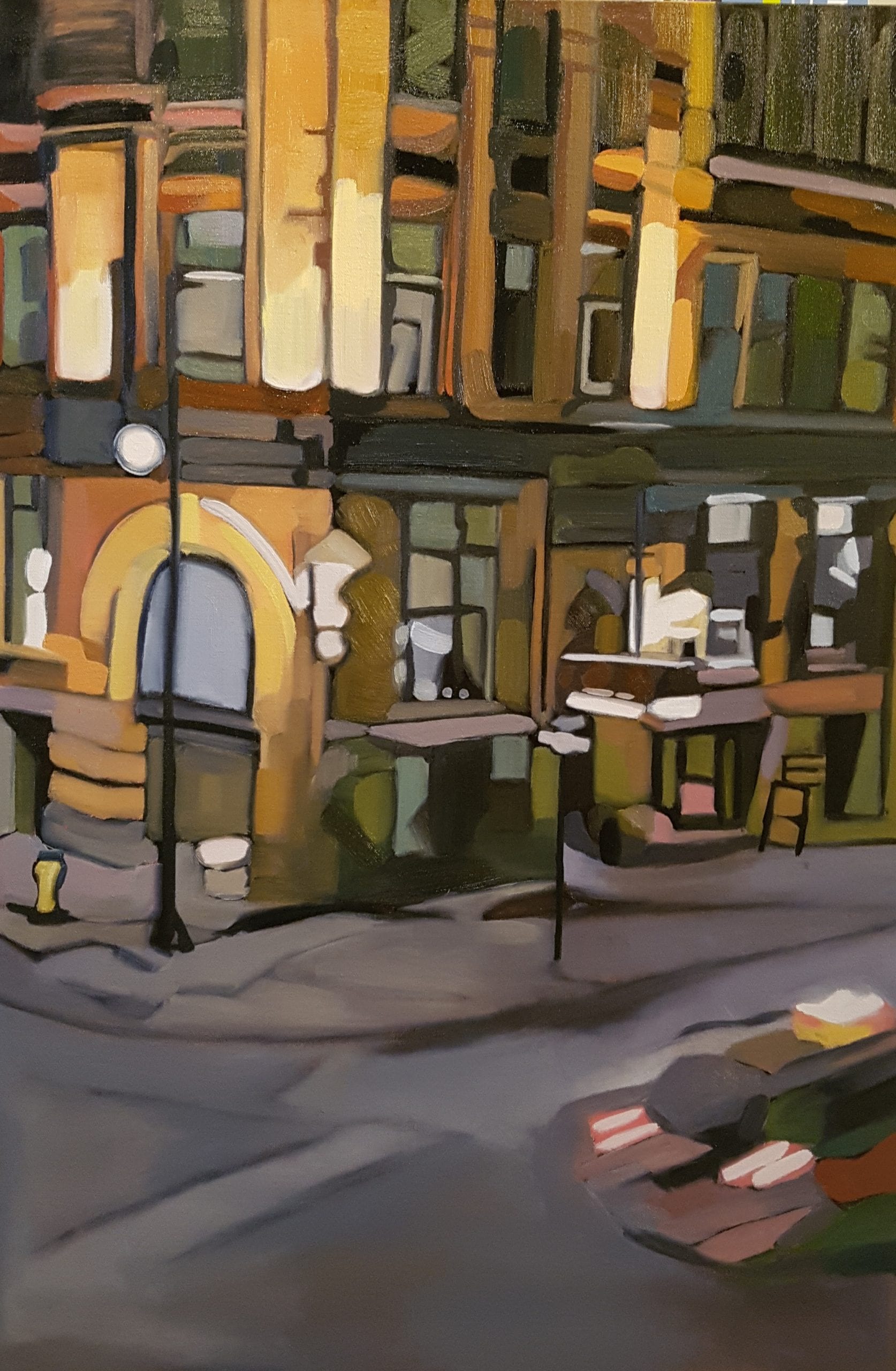 Oil artwork titled Silence in the City