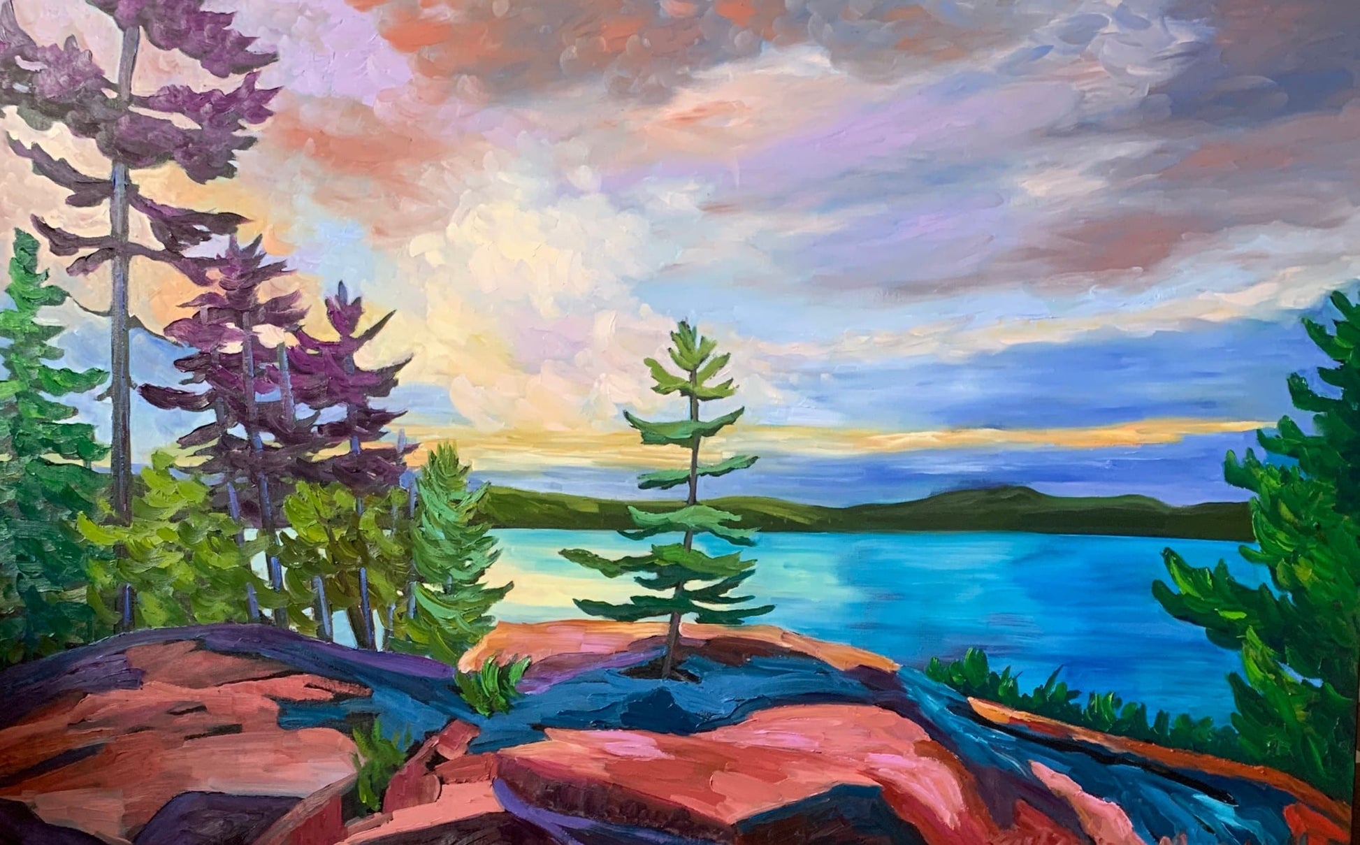 Oil artwork titled It’s All in the Sky
