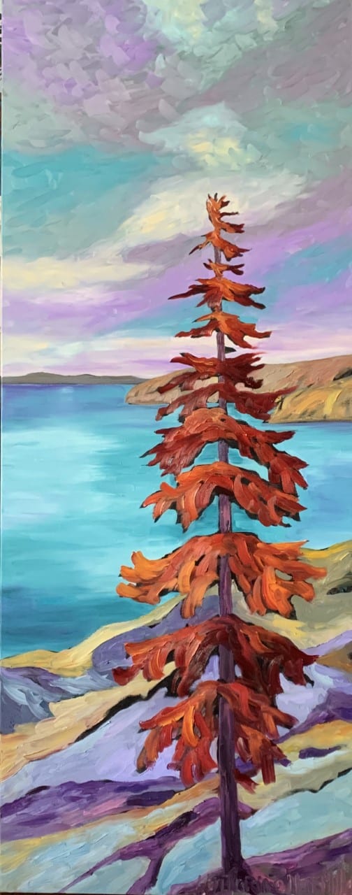 Oil artwork titled An Autumn Pine