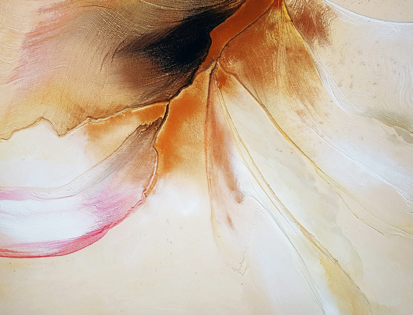 Acrylic and textile artwork titled Golden Travels