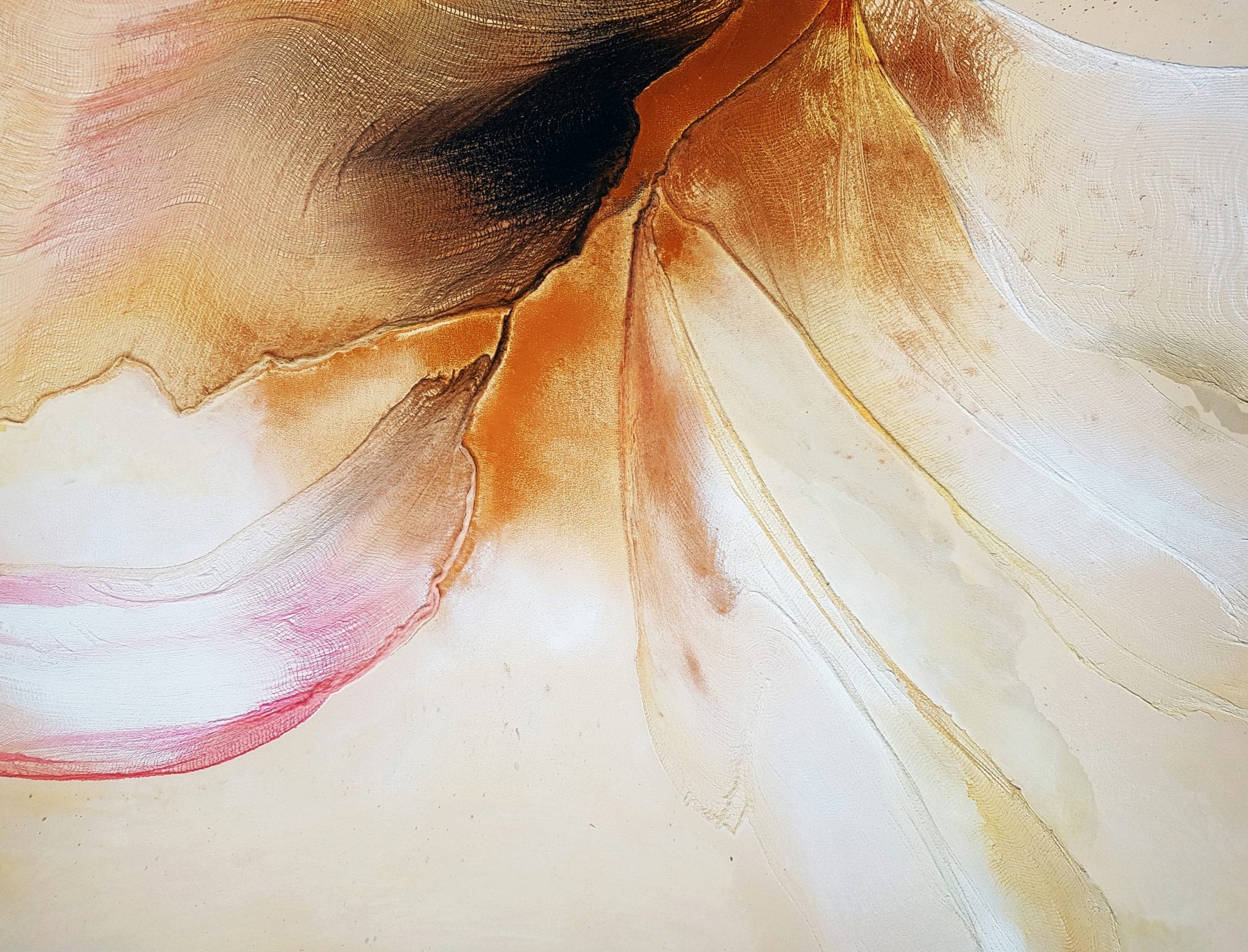 Acrylic and textile artwork titled Golden Travels