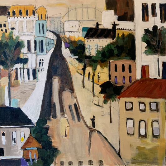 Acrylic artwork titled Old Town