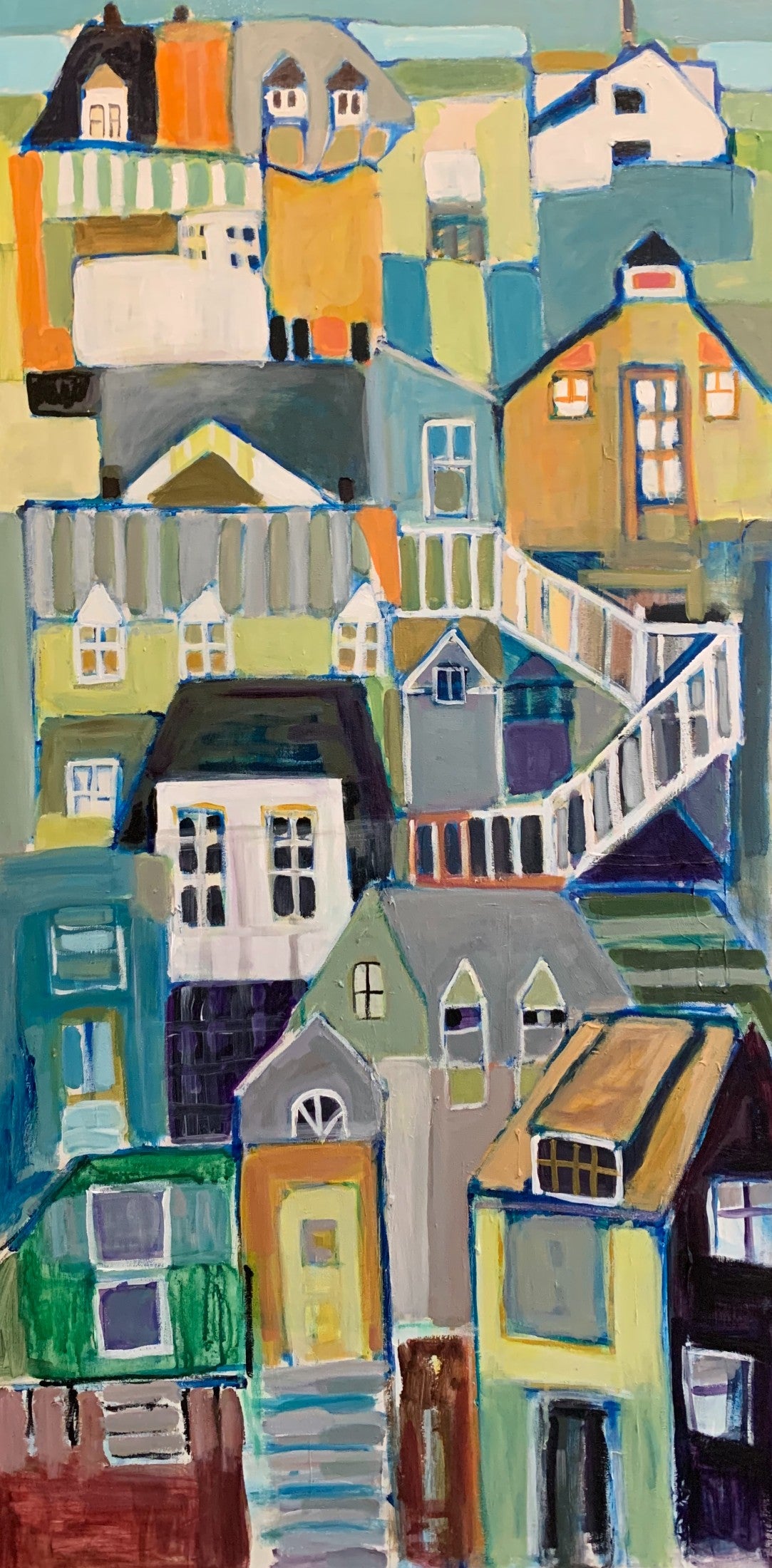 Acrylic artwork titled Neigbourhood