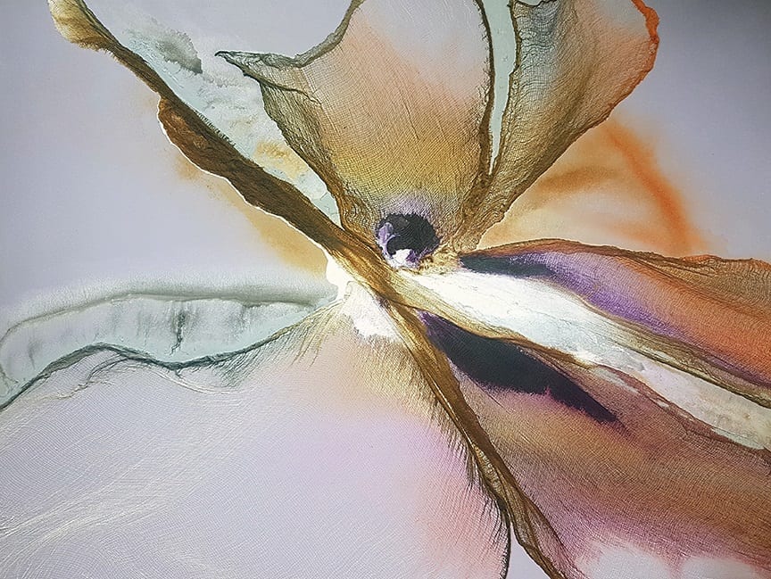 Acrylic and textile artwork titled Infinite Wisdom