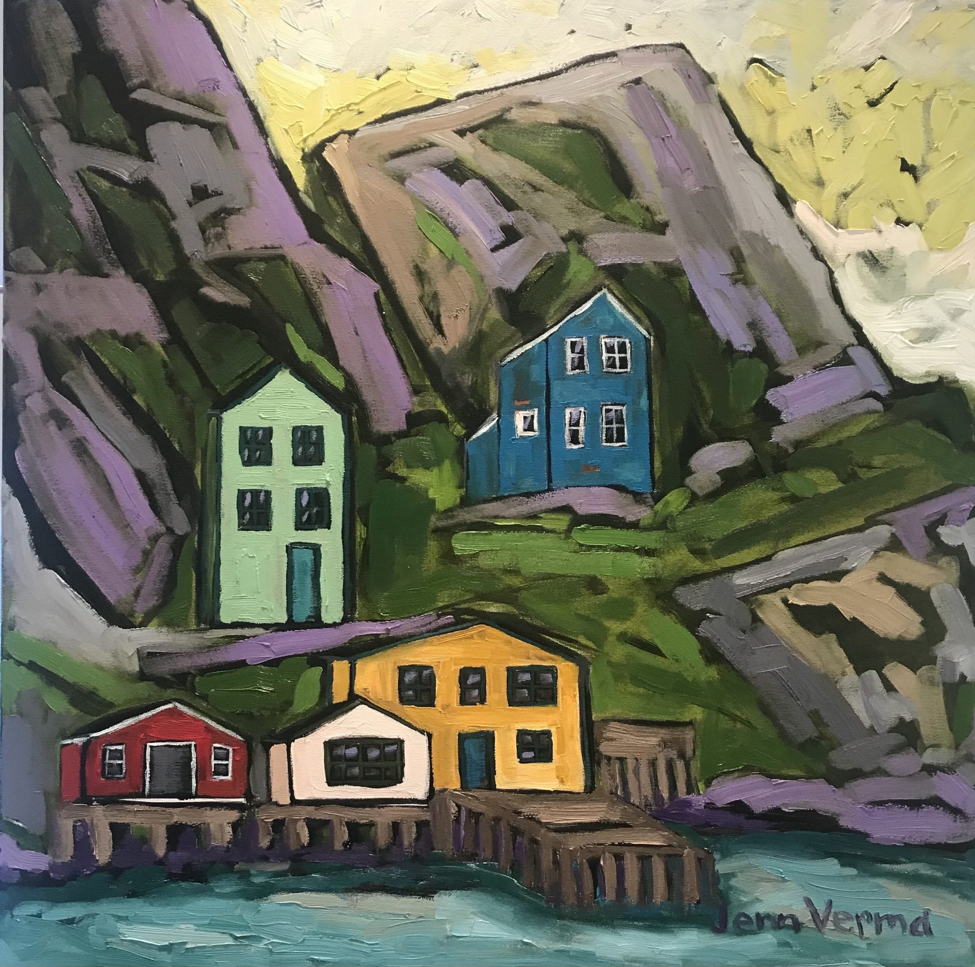 Oil artwork titled Outer Battery Up Close