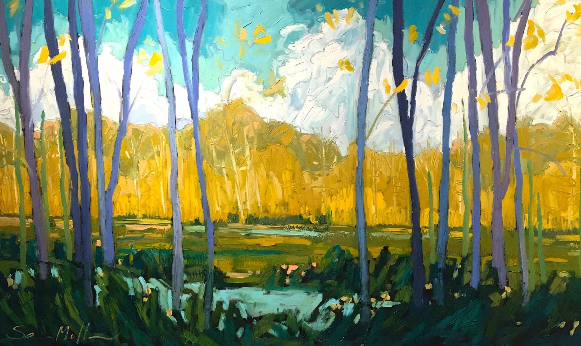 Oil artwork titled Zen Garden